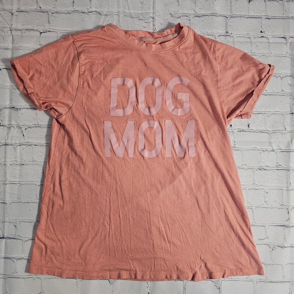 Sweet Soul Clothing Co Dog Mom Graphic T-Shirt Peach Pink Women's Size Medium